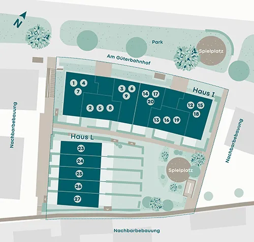 Lageplan von UP TOWN Living.